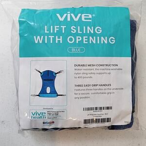 Vive Patient Lift Sling with Opening Supports Up To 400lb Durable Machine Wash